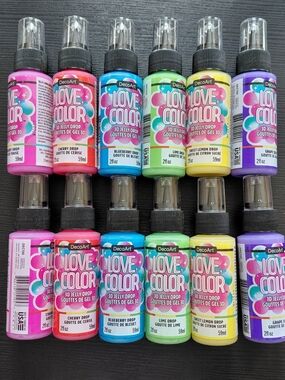 DecoArt Love Color 3D Jelly Drop Gel Set  Pink, Red, Blue, Green, Yellow, Purple